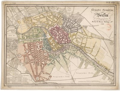 Latest Ground Plan of Berlin by Daniel Gottlob Reymann